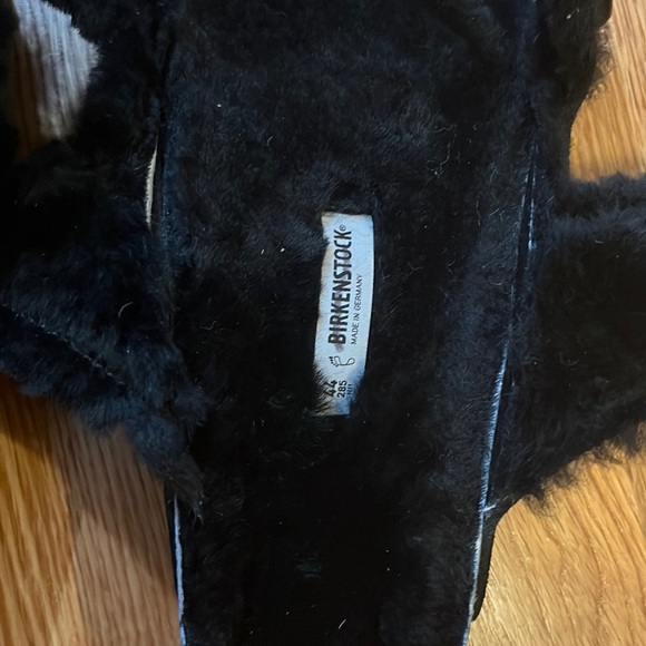 NWT Birkenstock Arizona Shearling Suede Leather Mountain View Black 11 - Picture 13 of 16